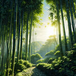 竹子  翠绿色  阳光  风景图