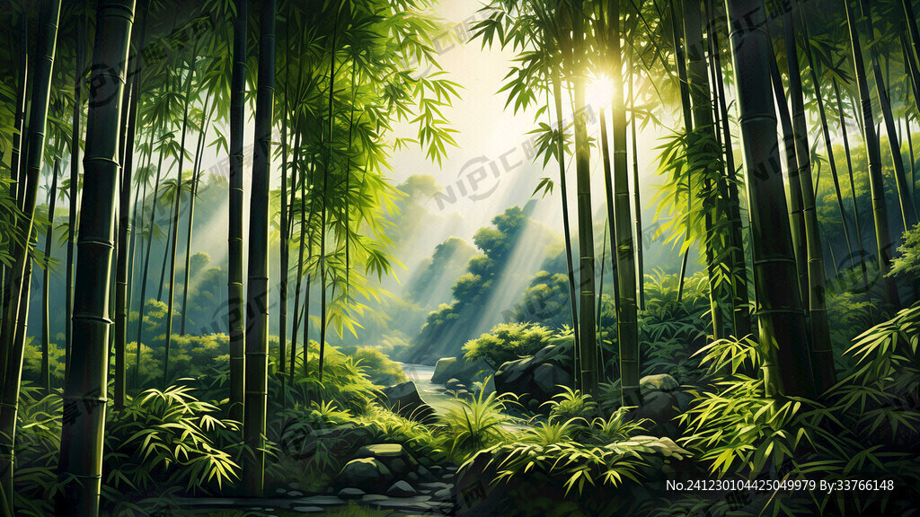 竹子  翠绿  阳光  风景图