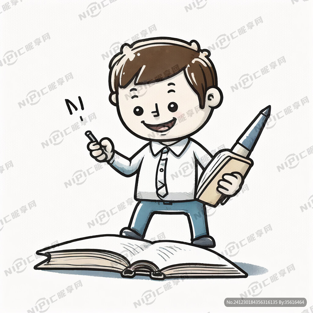小书人加笔卡通图