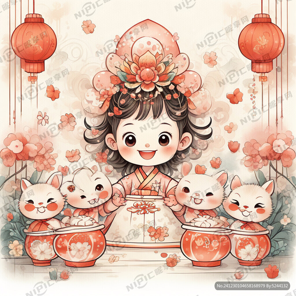设计一个美陈 新年 福满盈