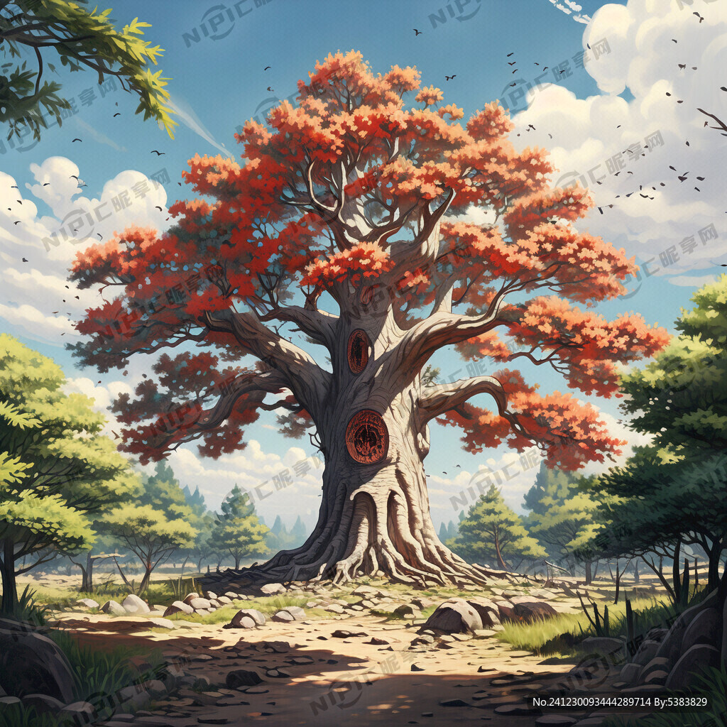 手绘大槐树