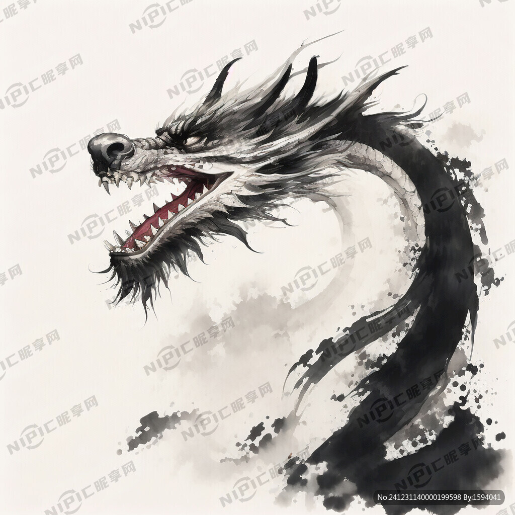 龙的水墨画
