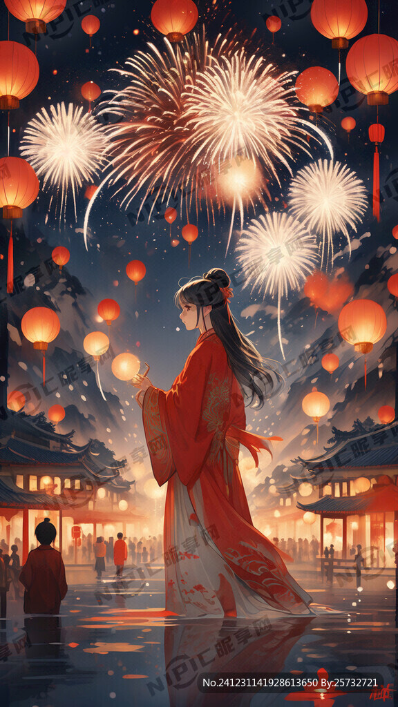 新年元素、热闹