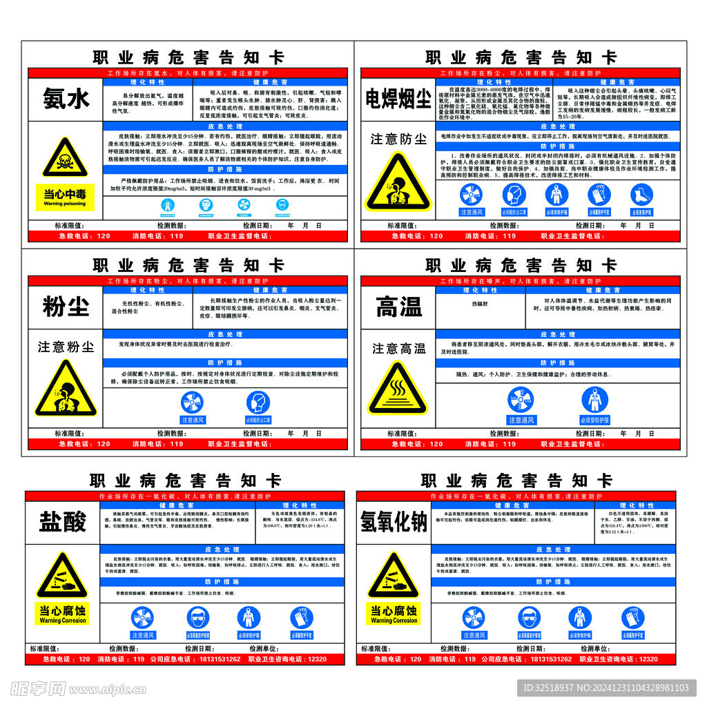 职业病危害告知卡