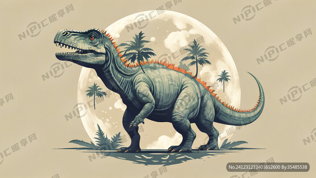 恐龙 扁平风 插画