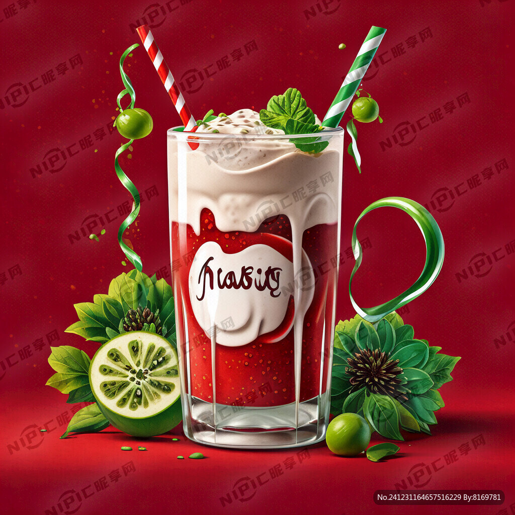 跨年2025年抹茶饮品海报