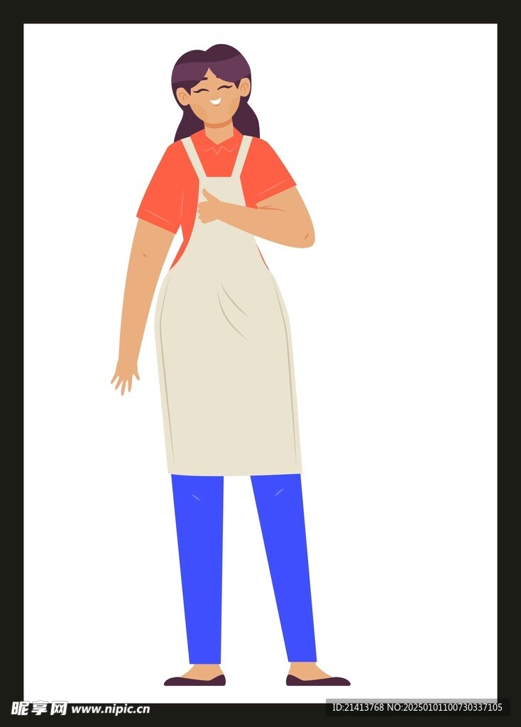 手绘服务人员