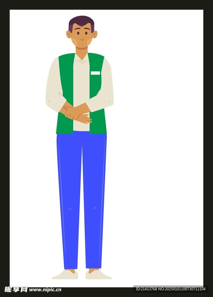 手绘服务人员