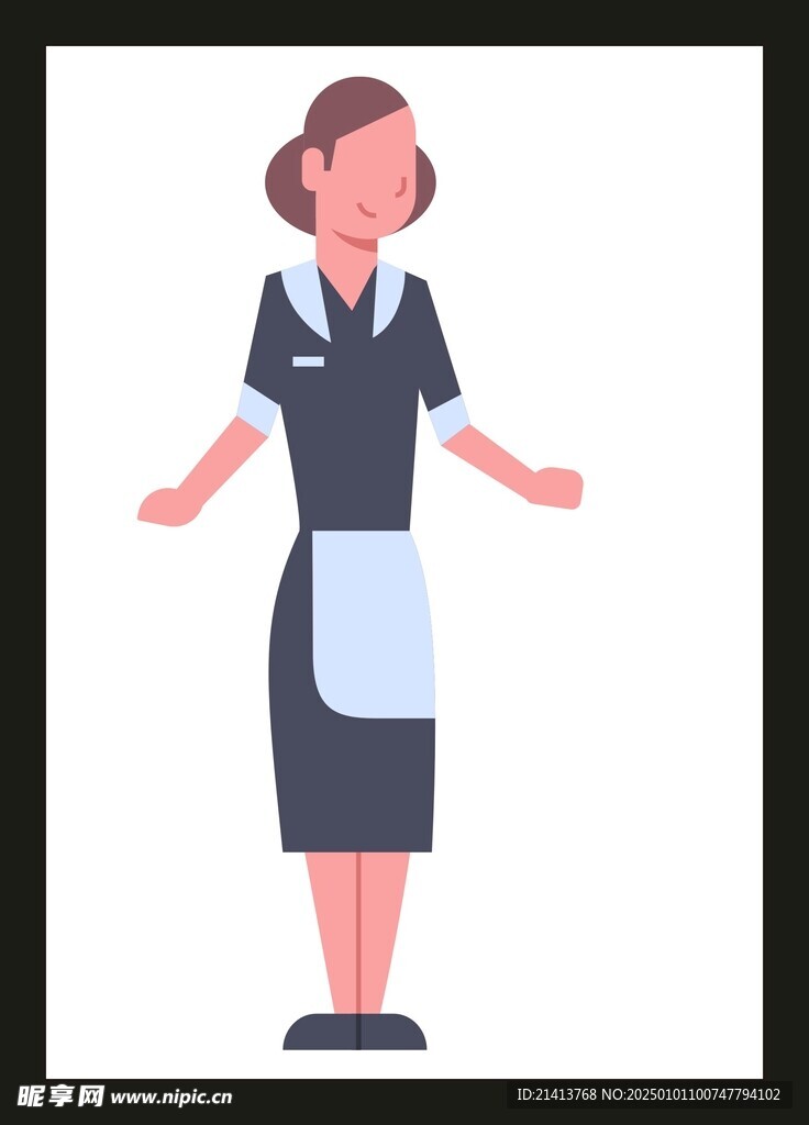 手绘服务人员