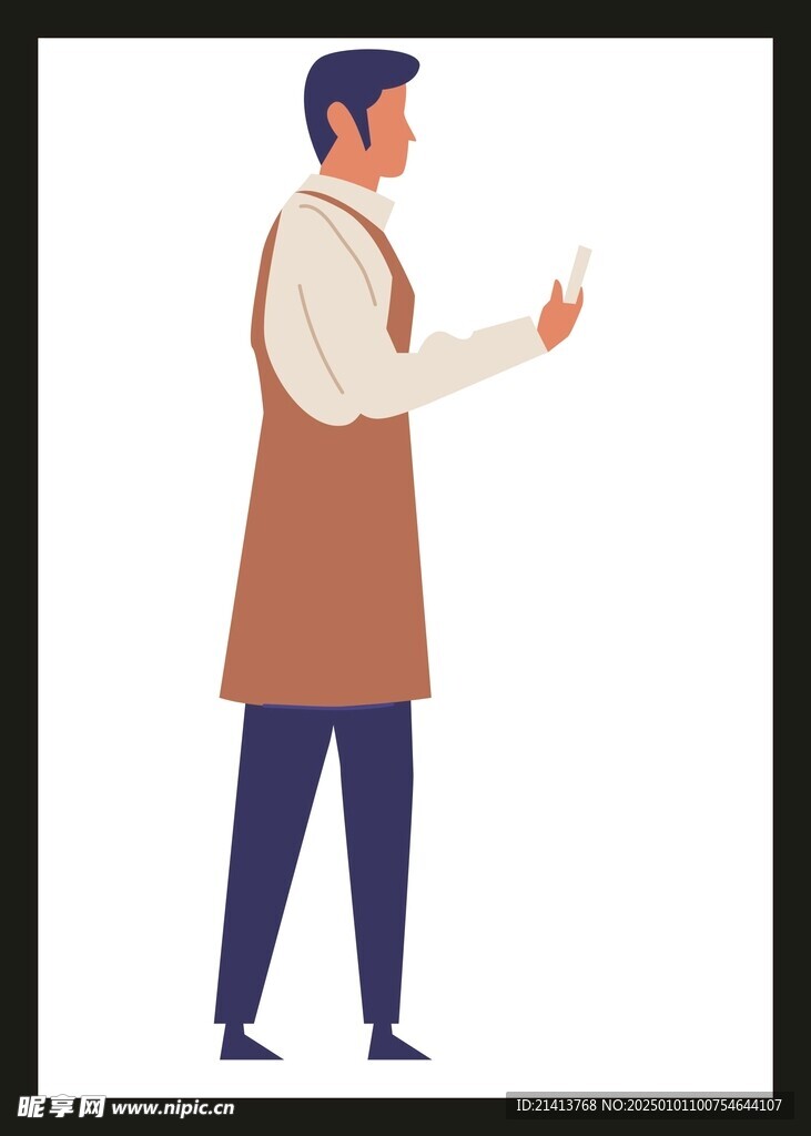手绘服务人员
