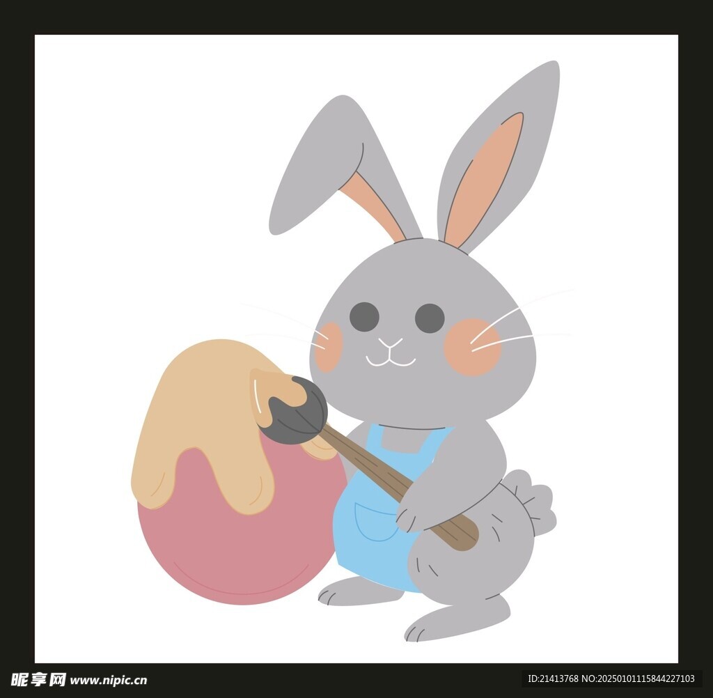 手绘卡通小兔