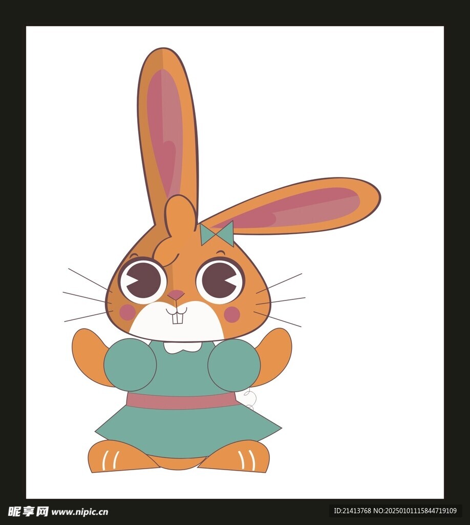 手绘卡通小兔