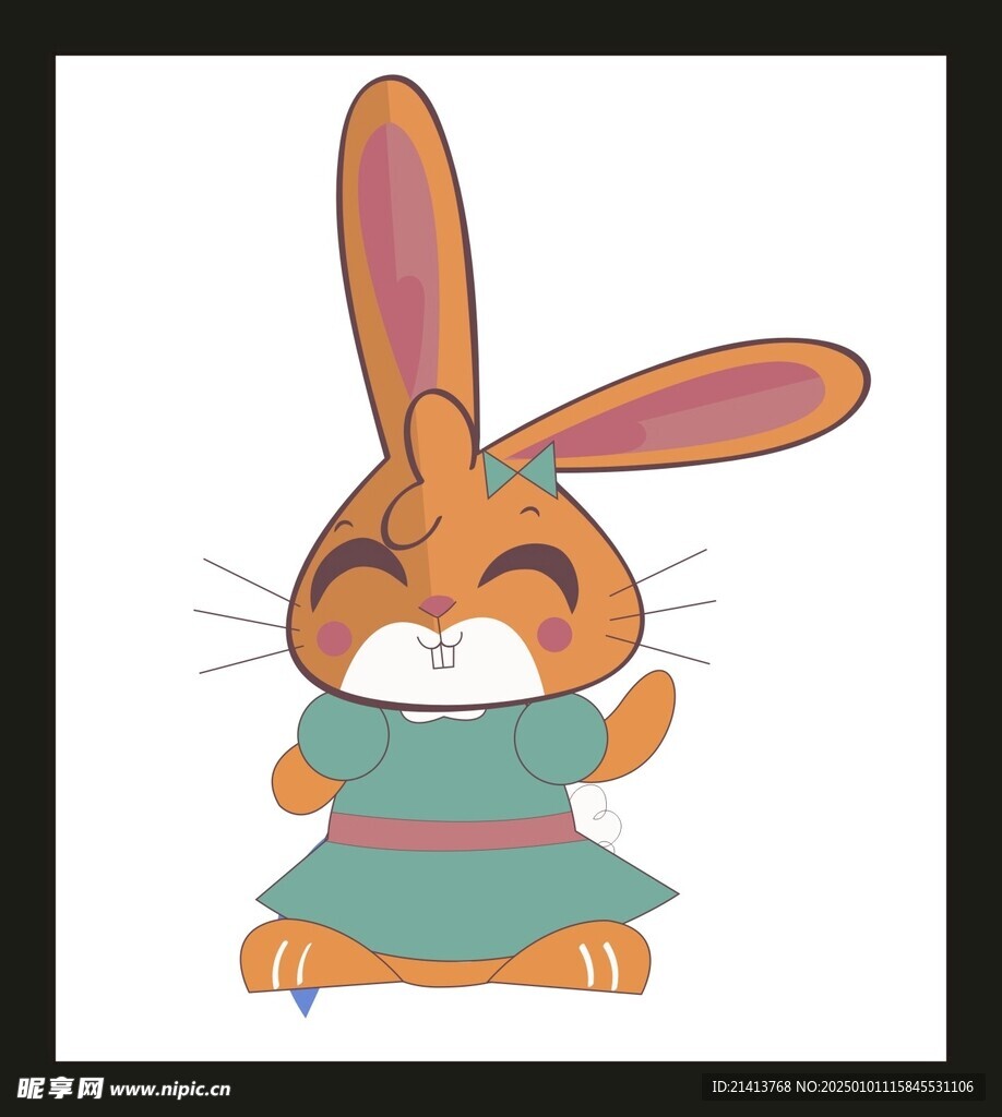 手绘卡通小兔