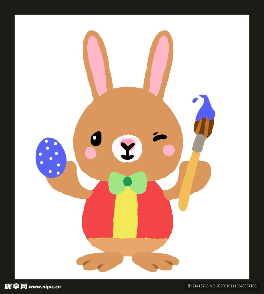 手绘卡通小兔