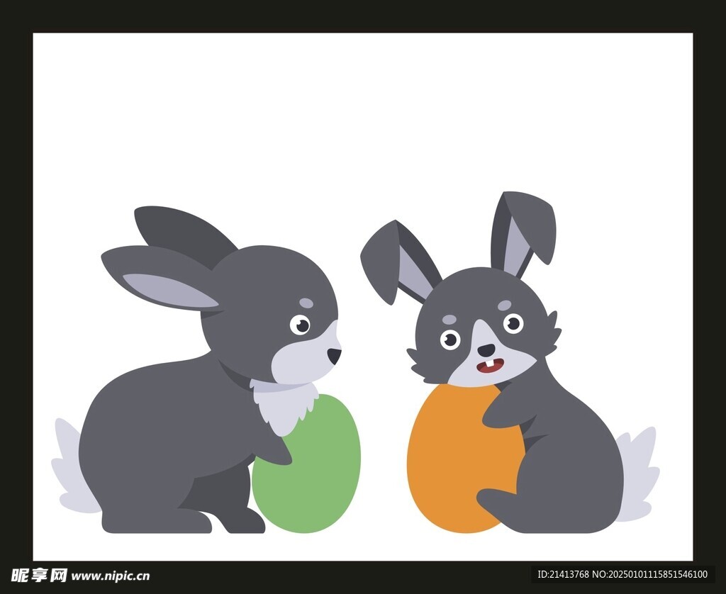 手绘卡通小兔