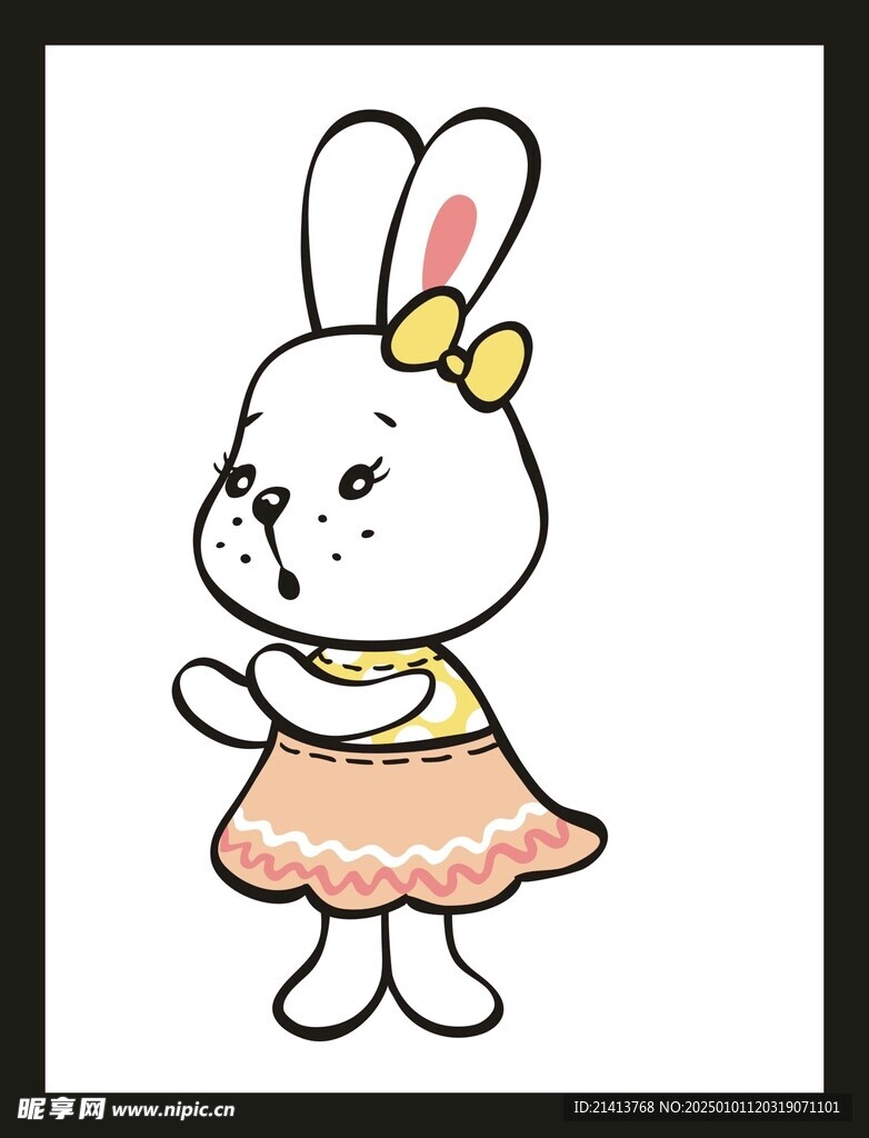 手绘卡通小兔