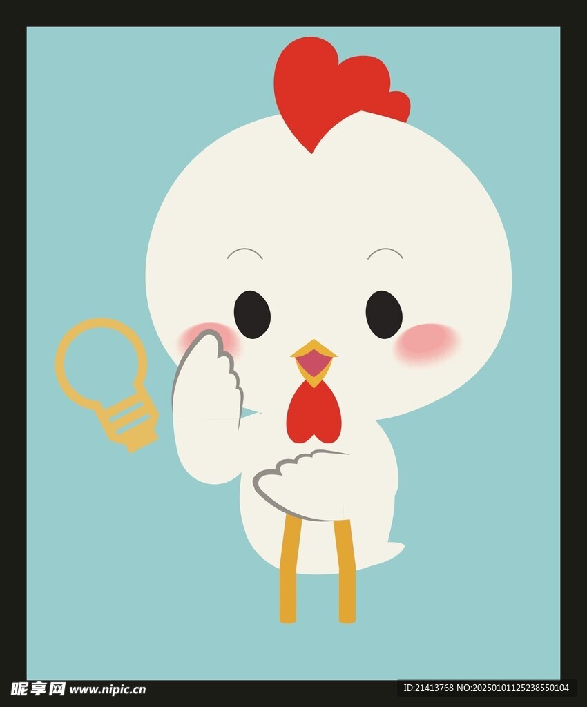 手绘线描小鸡