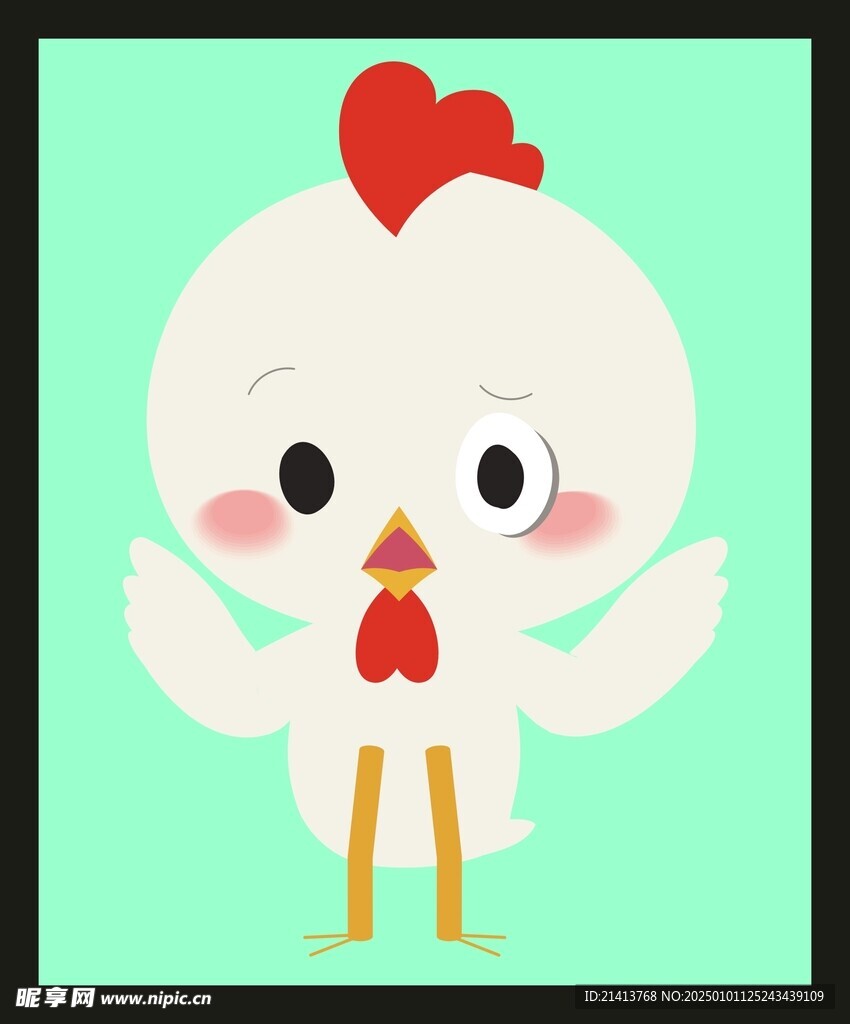 手绘线描小鸡