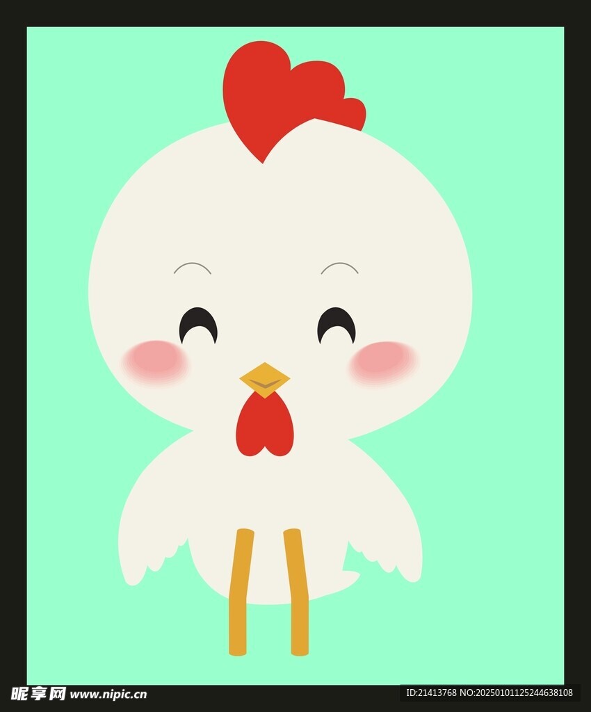 手绘线描小鸡