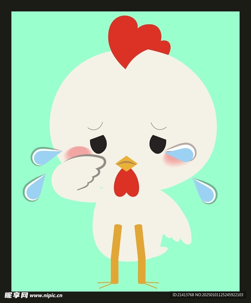 手绘线描小鸡