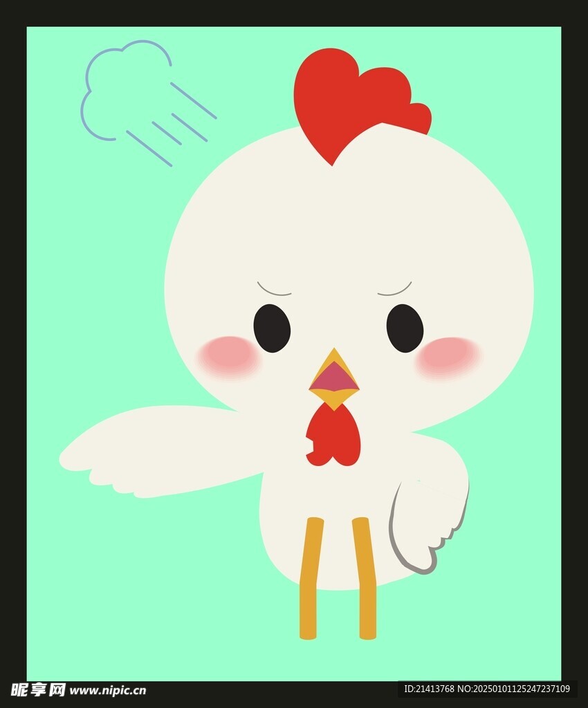 手绘线描小鸡