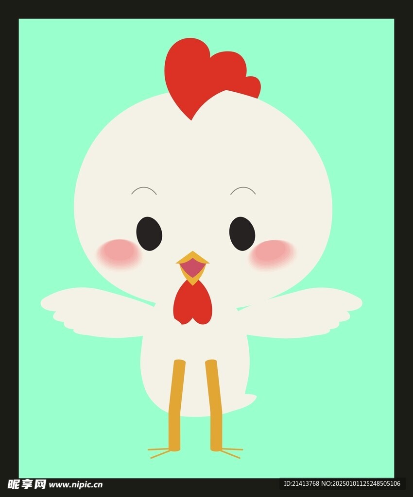 手绘线描小鸡
