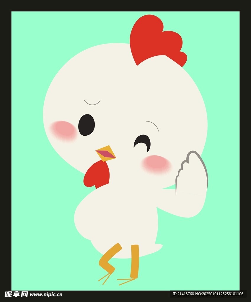 手绘线描小鸡
