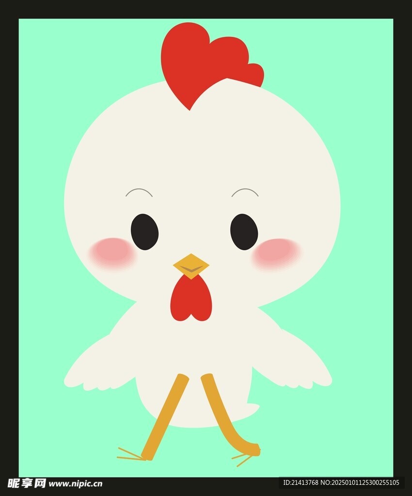 手绘线描小鸡