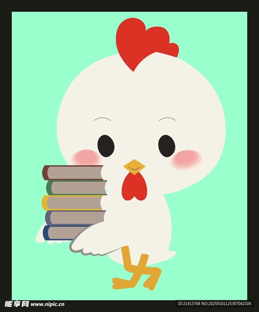 手绘线描小鸡