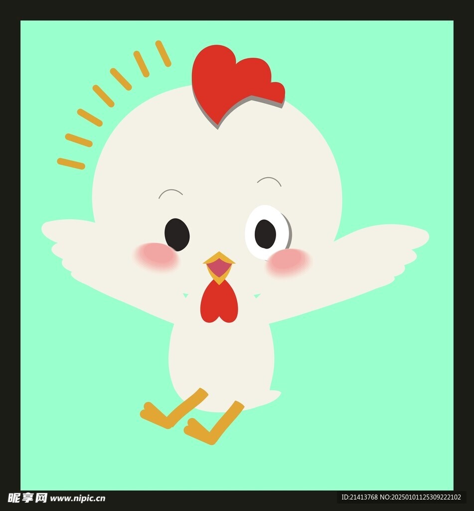手绘线描小鸡