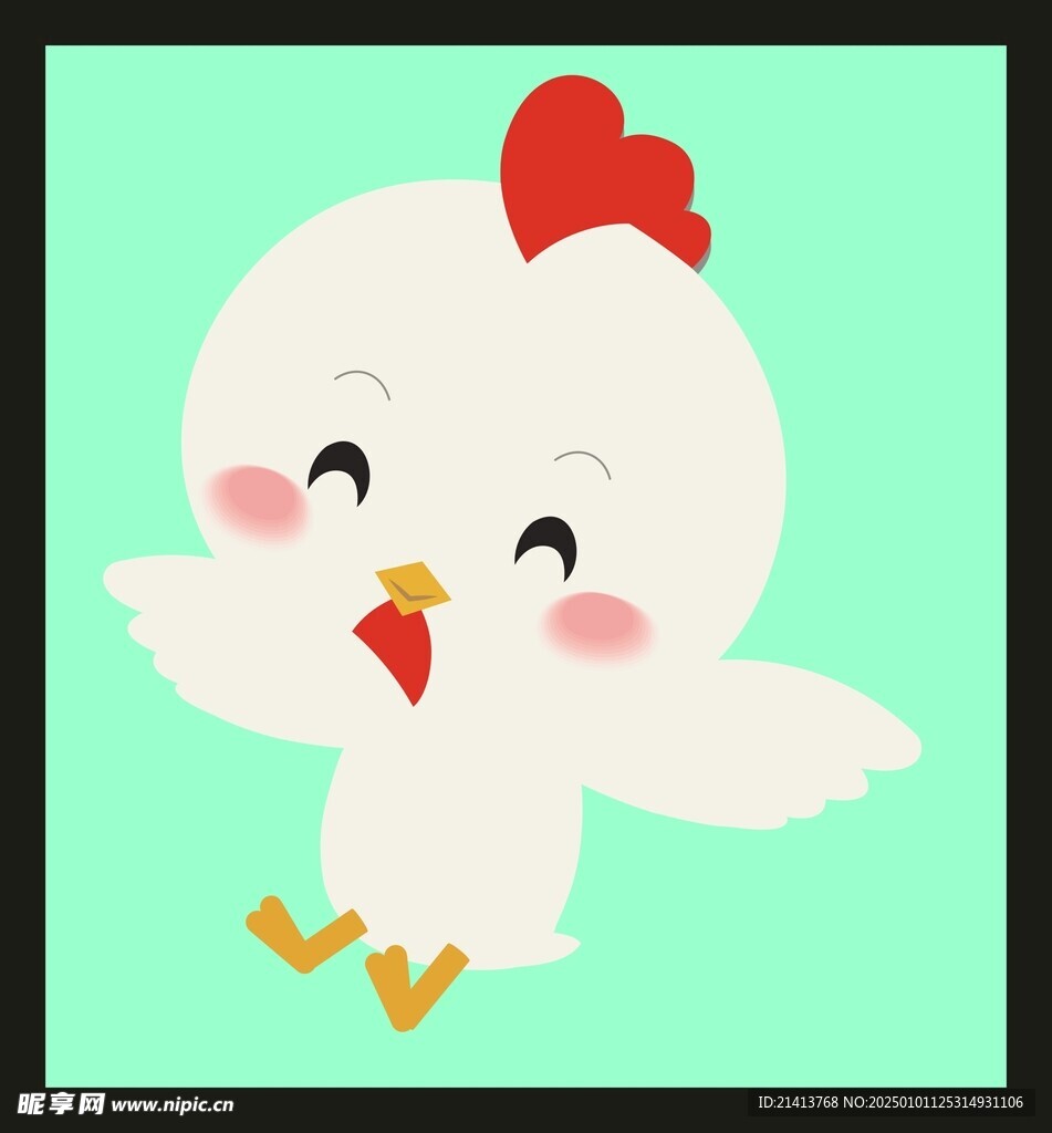 手绘线描小鸡