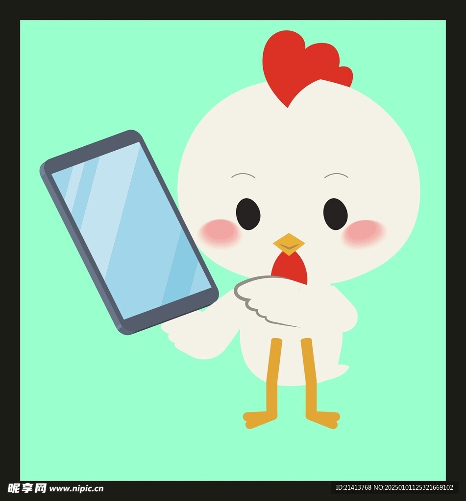 手绘线描小鸡