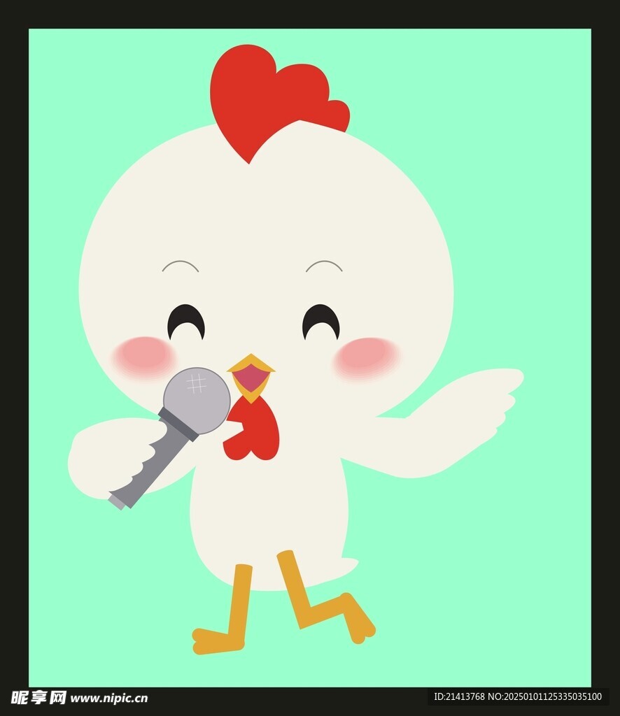 手绘线描小鸡