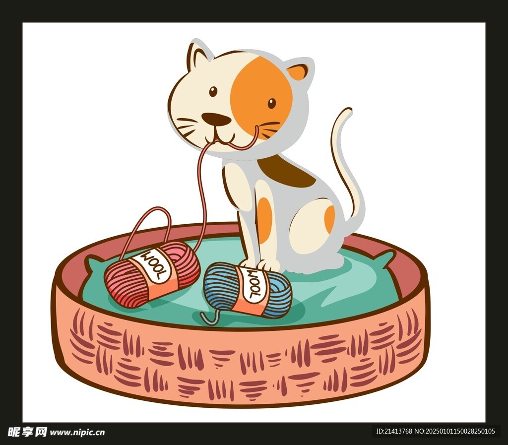 手绘卡通小猫