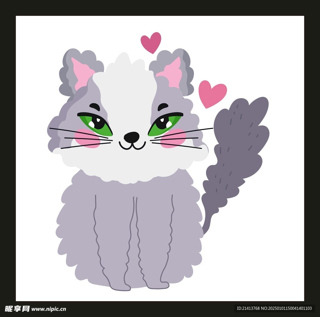 手绘卡通小猫