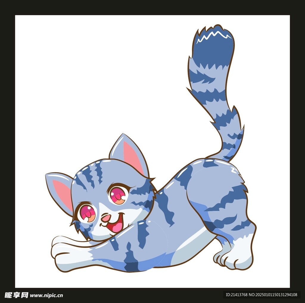 手绘卡通小猫