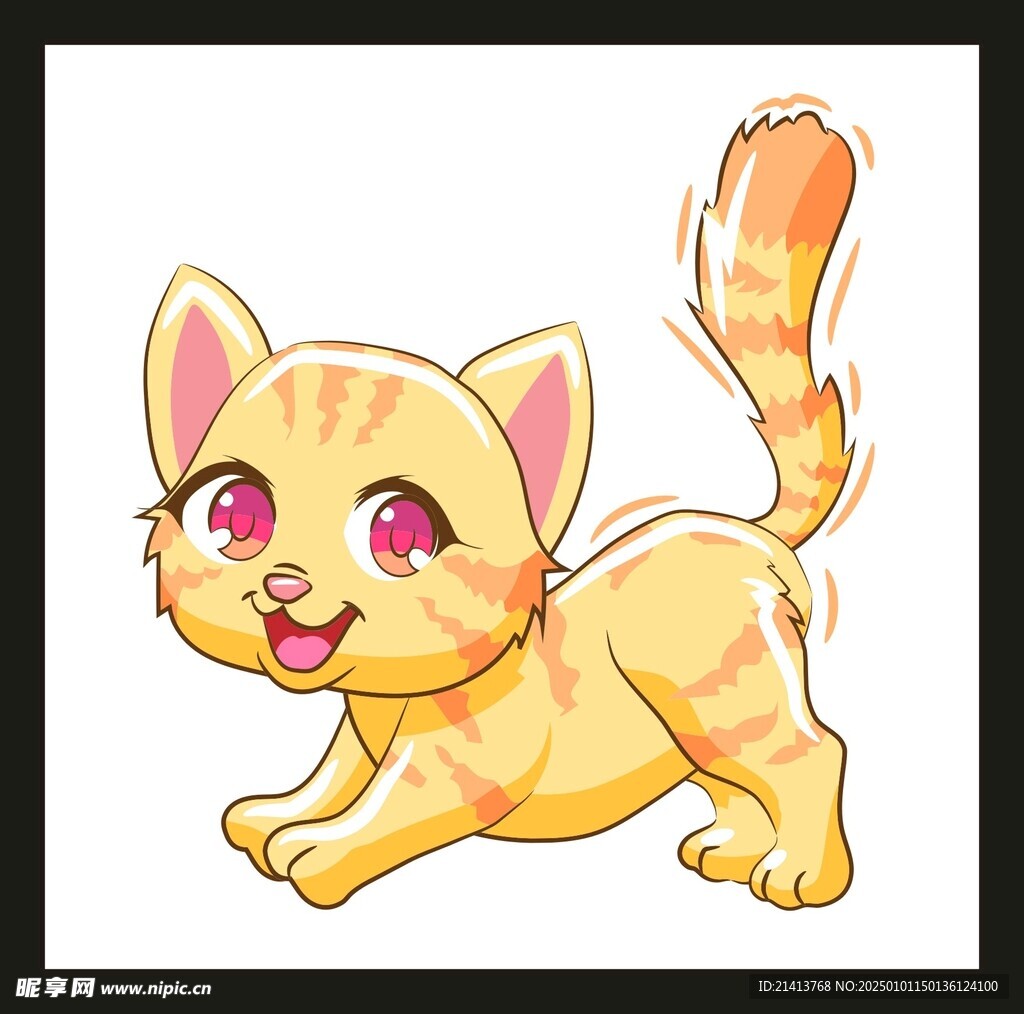 手绘卡通小猫