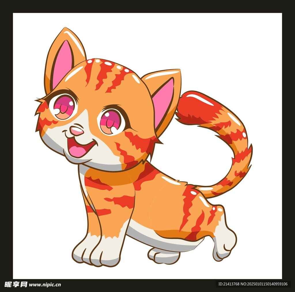 手绘卡通小猫