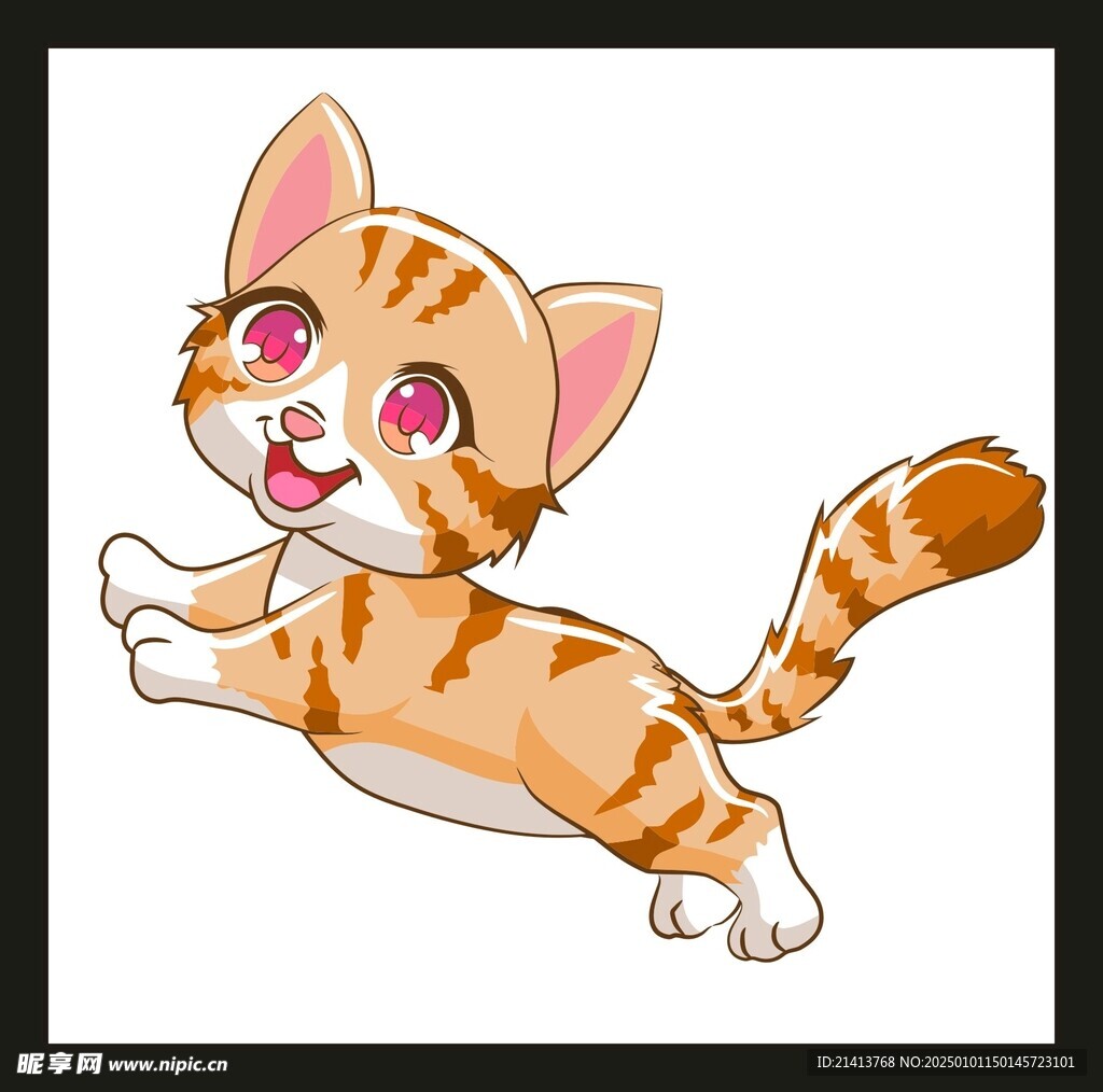 手绘卡通小猫