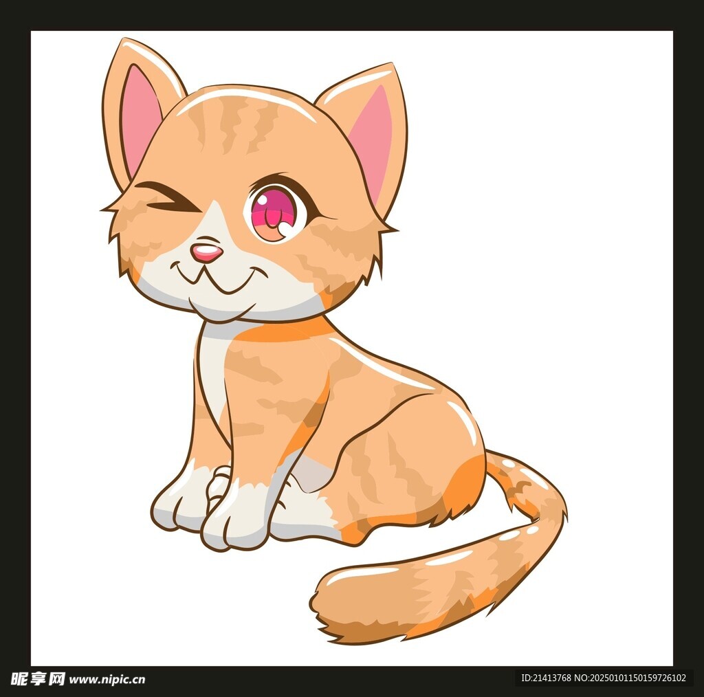 手绘卡通小猫