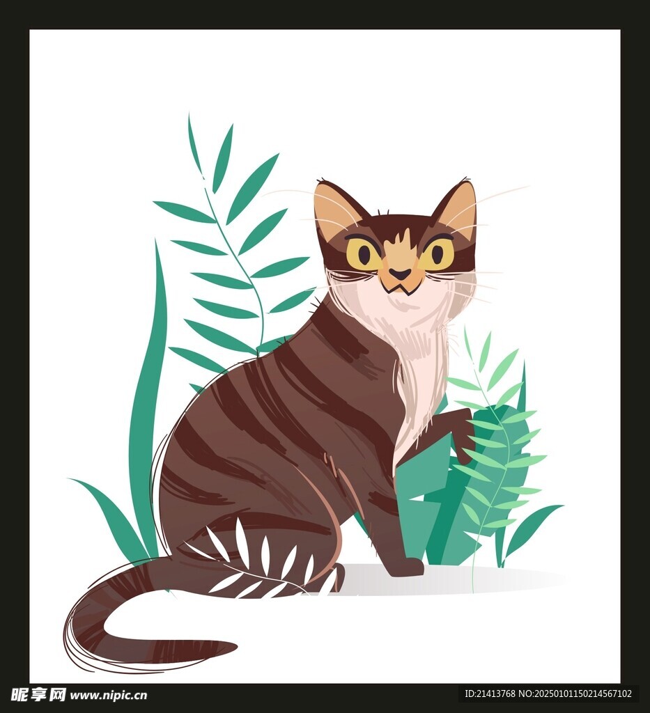 手绘卡通小猫