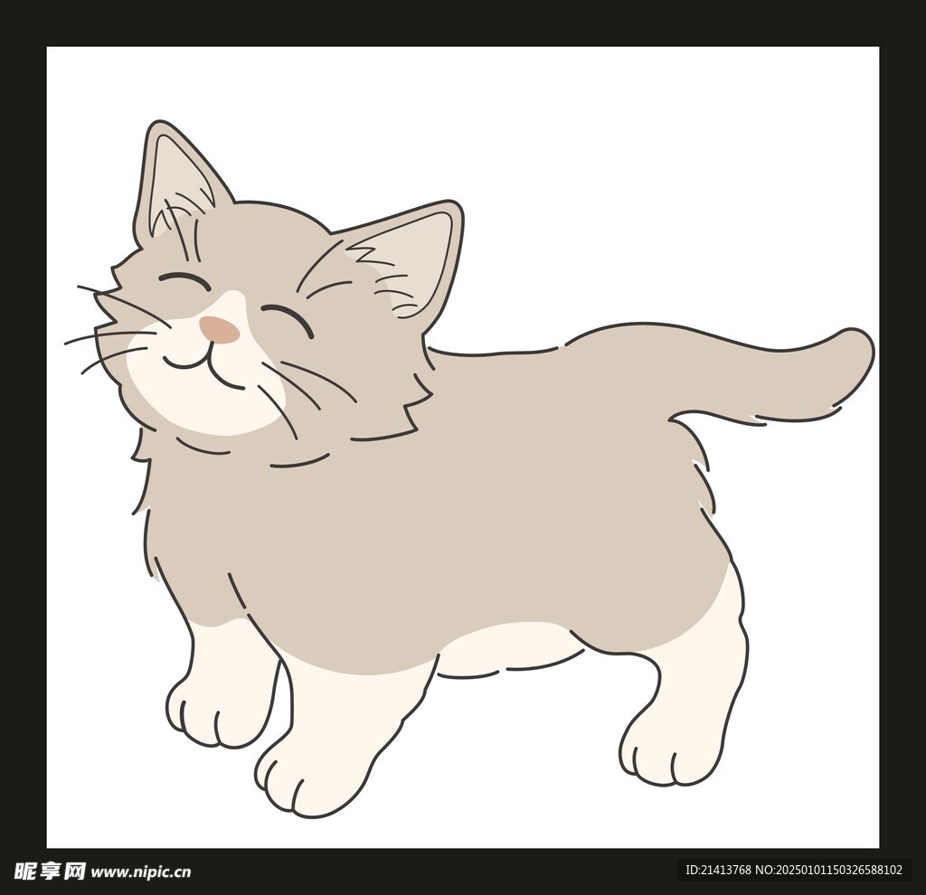 手绘卡通小猫