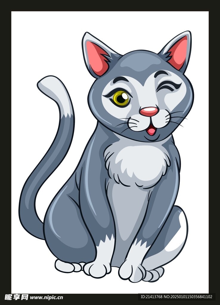手绘卡通小猫