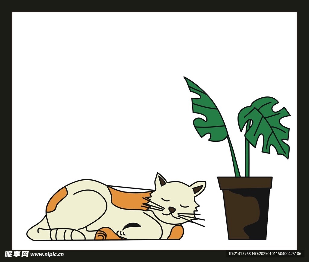 手绘卡通小猫