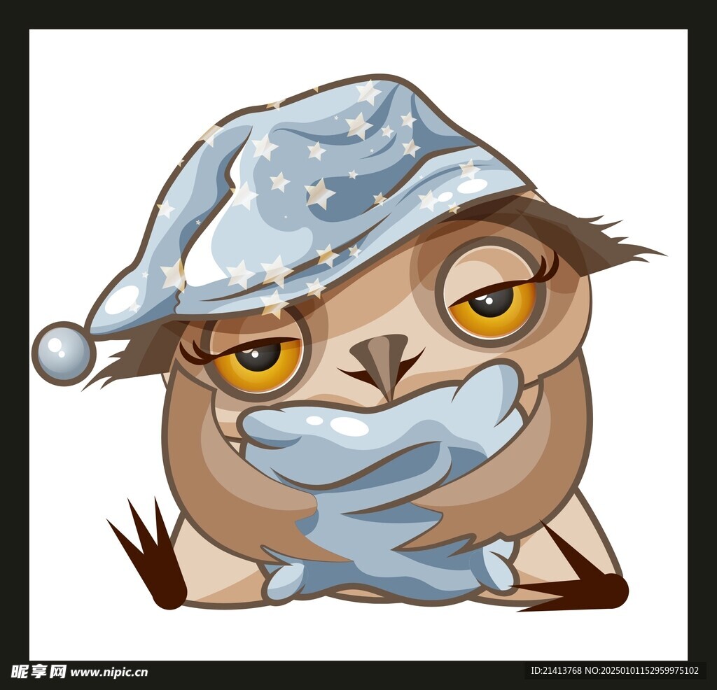 手绘猫头鹰