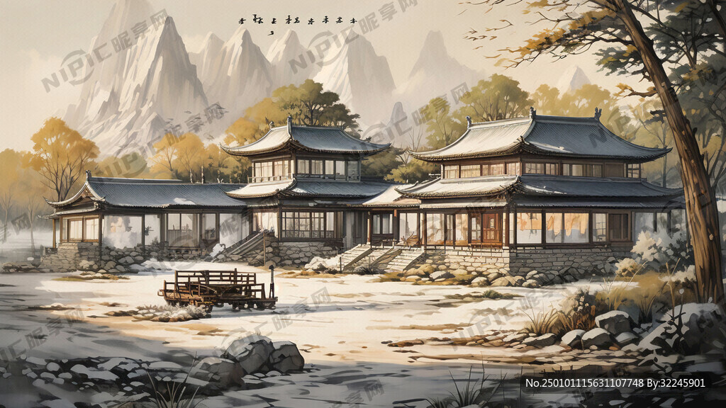 东北农家院手绘