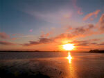 新西兰海边夕阳风景