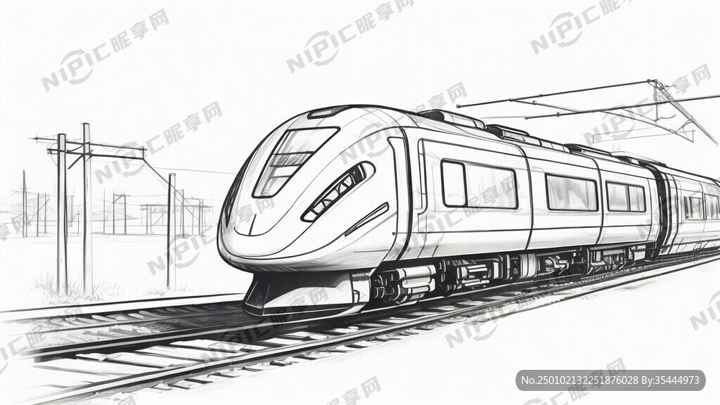 铁路动车简笔画