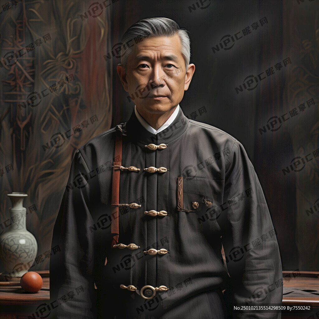 男性 遗像照 中山装