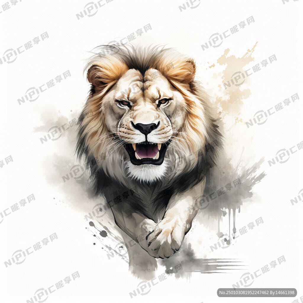 中国传统文化 舞狮子 线条画
